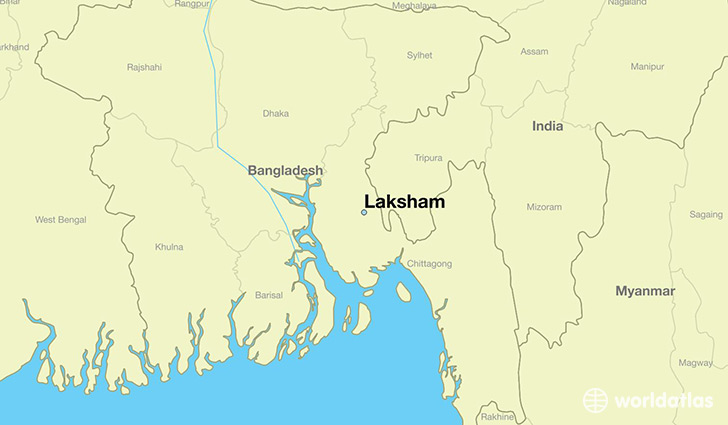 map showing the location of Laksham