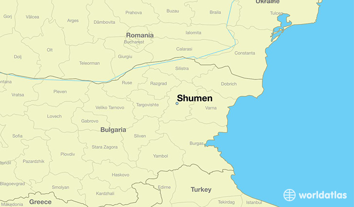 map showing the location of Shumen