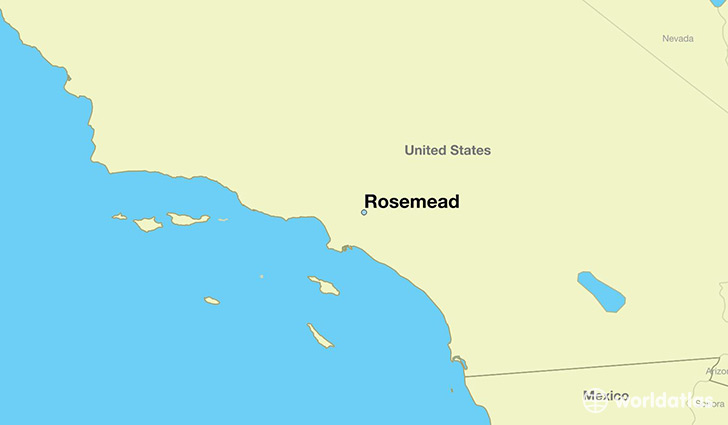 map showing the location of Rosemead