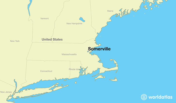 map showing the location of Somerville