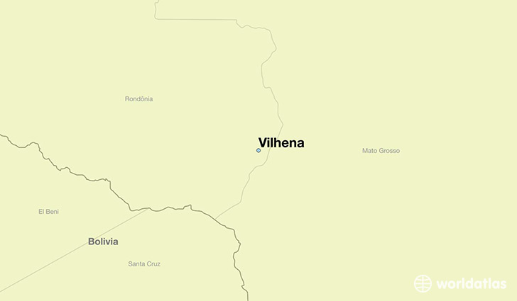 map showing the location of Vilhena