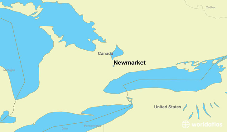 map showing the location of Newmarket
