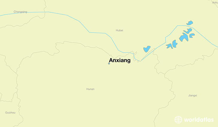 map showing the location of Anxiang