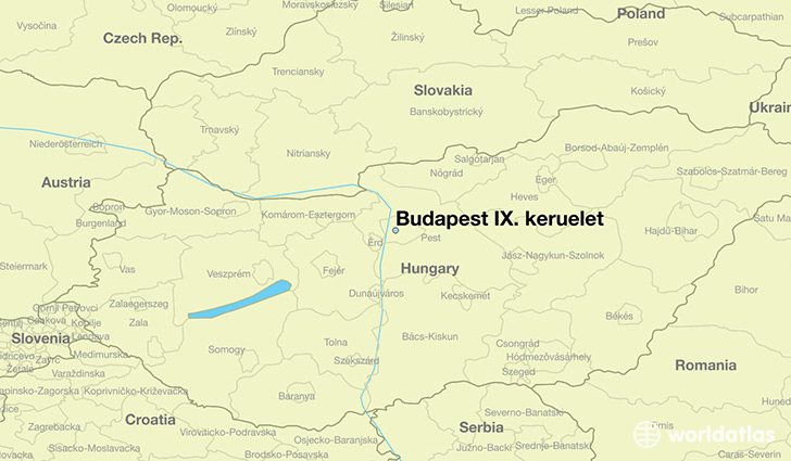 map showing the location of Budapest IX. keruelet