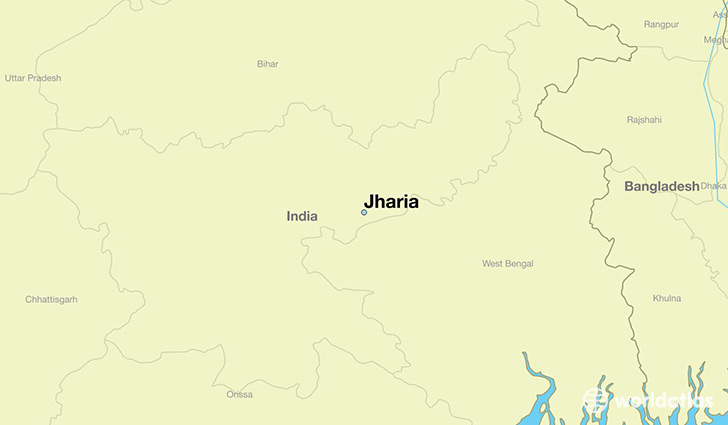 map showing the location of Jharia