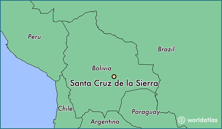 map showing the location of Santa Cruz de la Sierra