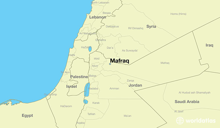 map showing the location of Mafraq