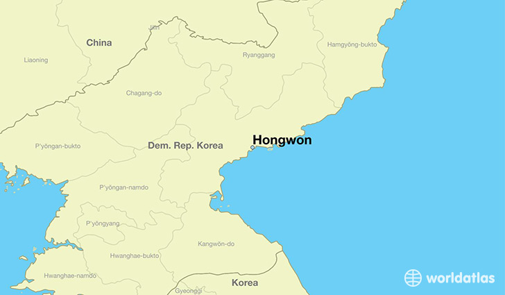 map showing the location of Hongwon