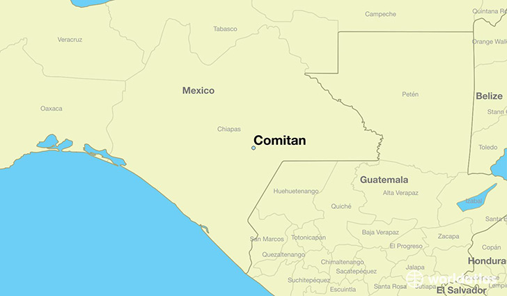 map showing the location of Comitan