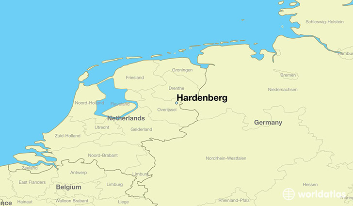 map showing the location of Hardenberg