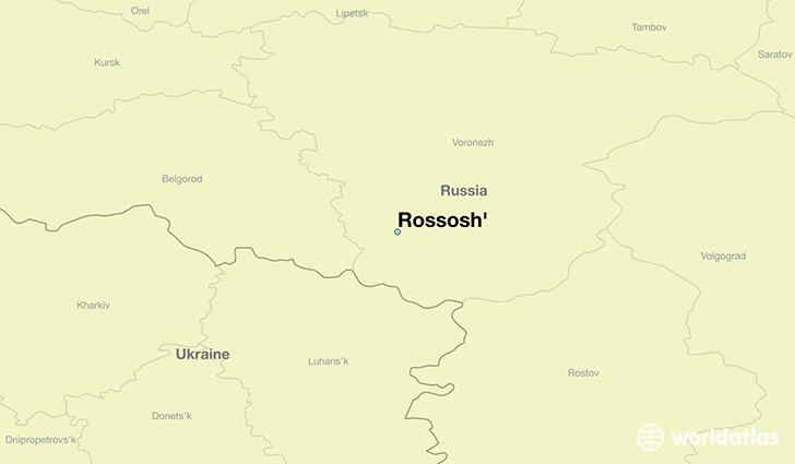 map showing the location of Rossosh'