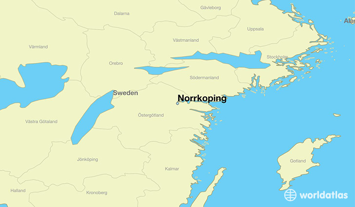 map showing the location of Norrkoping