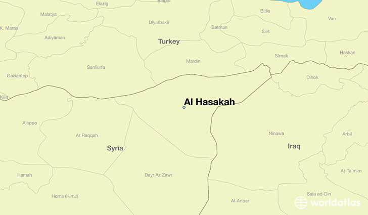 map showing the location of Al Hasakah