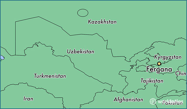 map showing the location of Fergana