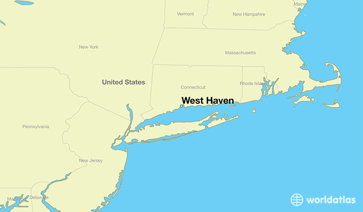 map showing the location of West Haven