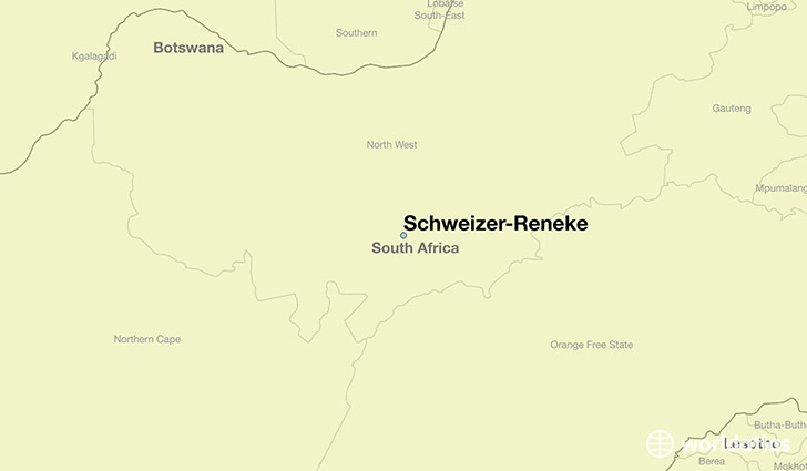 map showing the location of Schweizer-Reneke