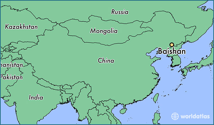 map showing the location of Baishan