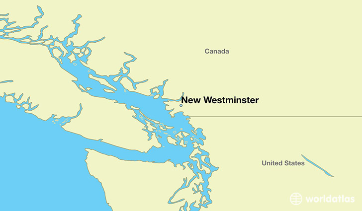 map showing the location of New Westminster