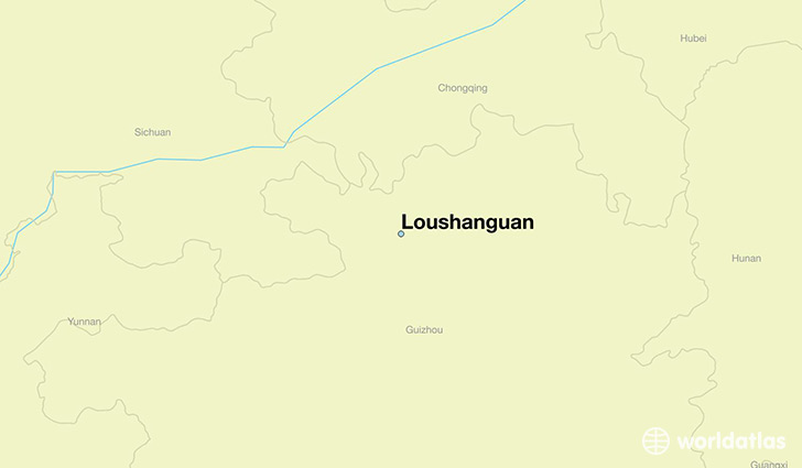map showing the location of Loushanguan