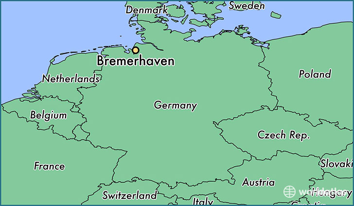 map showing the location of Bremerhaven