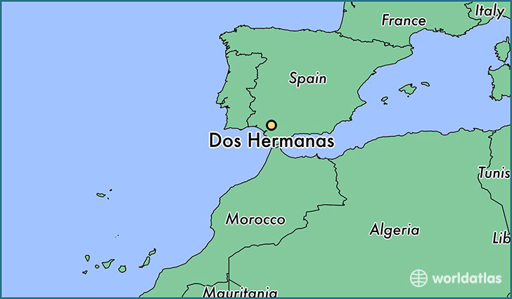 map showing the location of Dos Hermanas