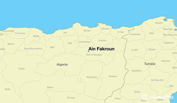 map showing the location of Ain Fakroun