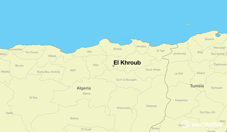 map showing the location of El Khroub