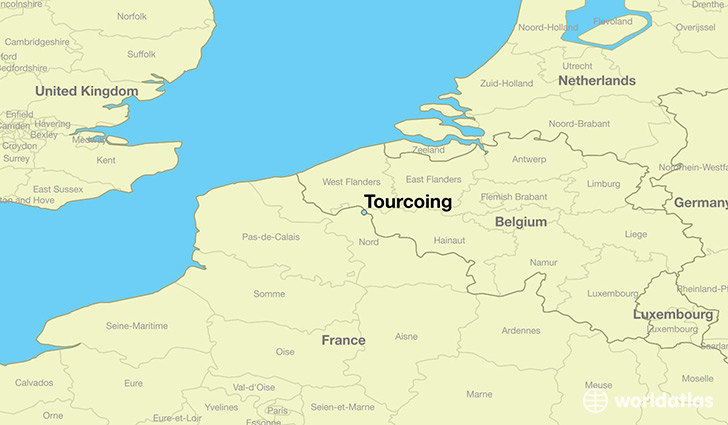 map showing the location of Tourcoing