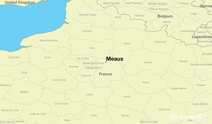 map showing the location of Meaux