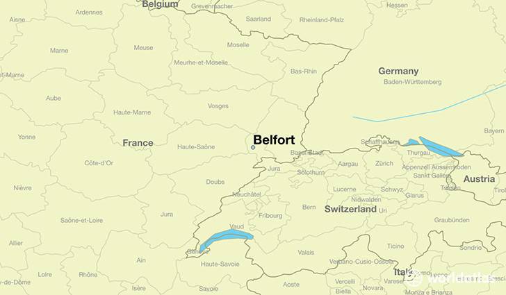 map showing the location of Belfort