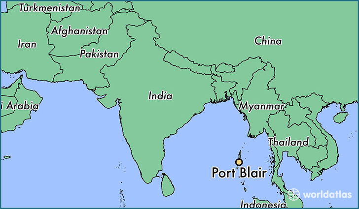 map showing the location of Port Blair