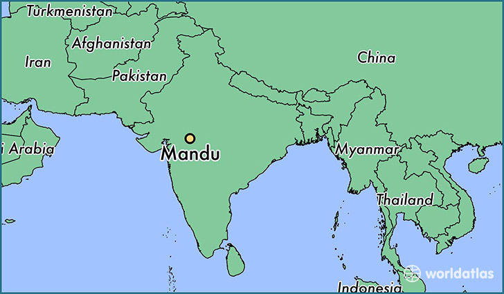 map showing the location of Mandu