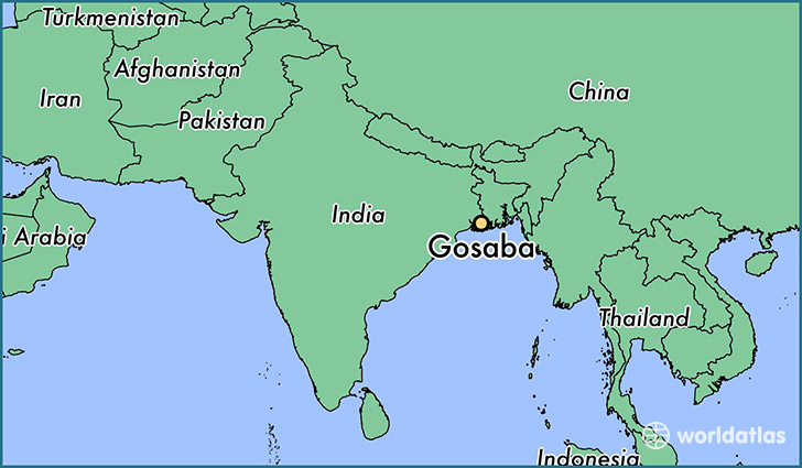 map showing the location of Gosaba