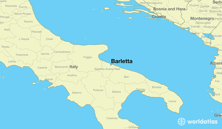 map showing the location of Barletta