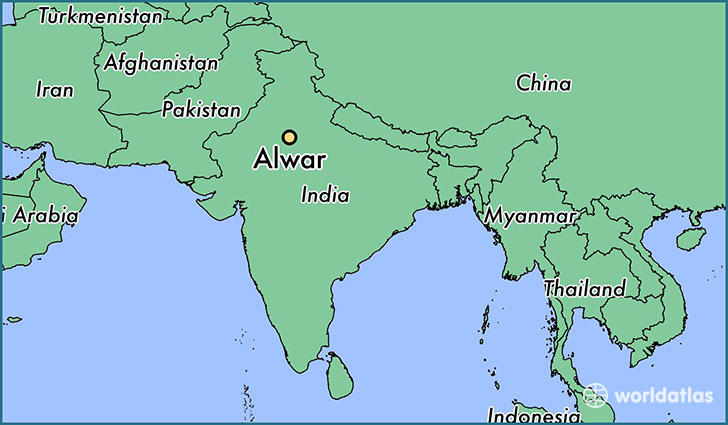 map showing the location of Alwar