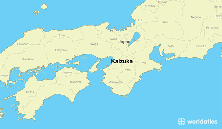map showing the location of Kaizuka