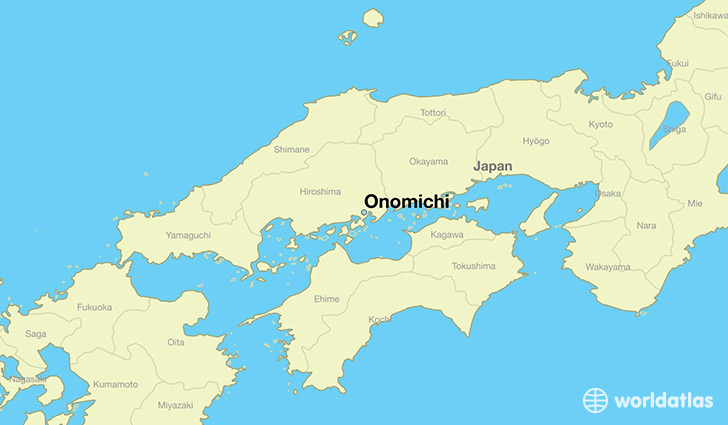 map showing the location of Onomichi
