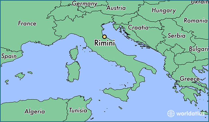 map showing the location of Rimini