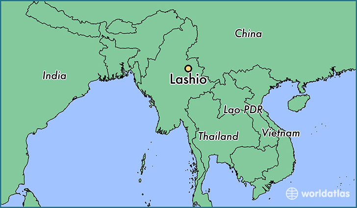 map showing the location of Lashio