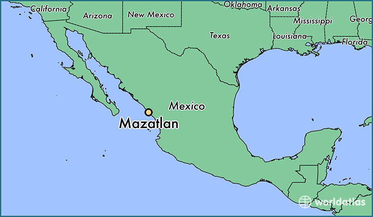 map showing the location of Mazatlan