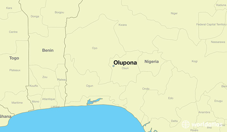 map showing the location of Olupona