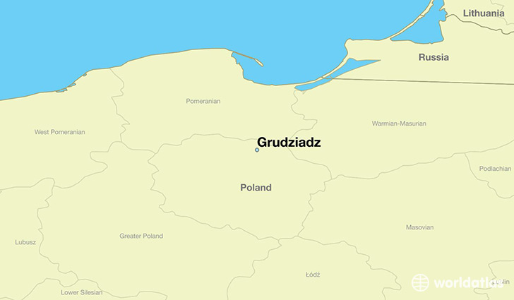map showing the location of Grudziadz