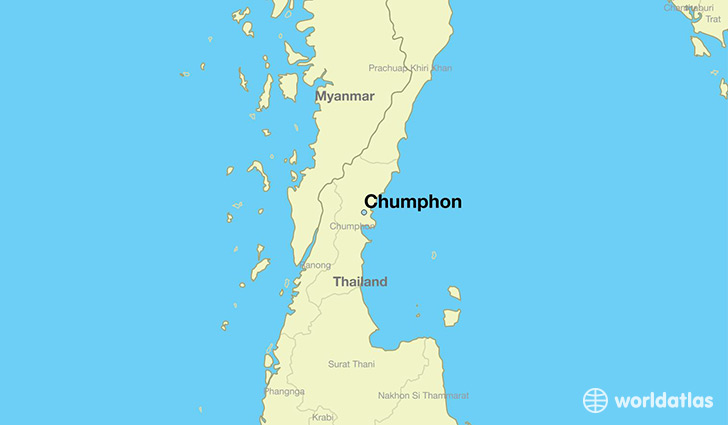 map showing the location of Chumphon