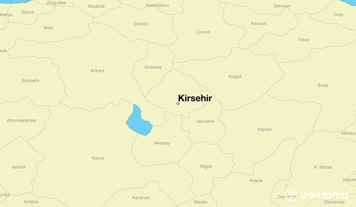 map showing the location of Kirsehir
