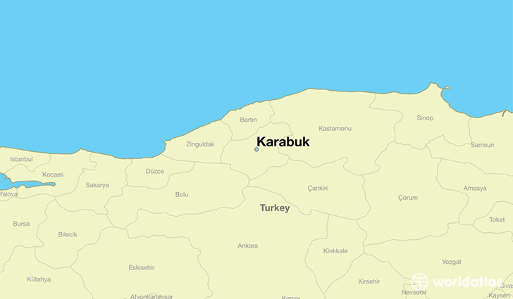 map showing the location of Karabuk