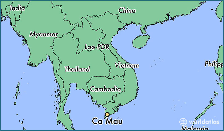 map showing the location of Ca Mau