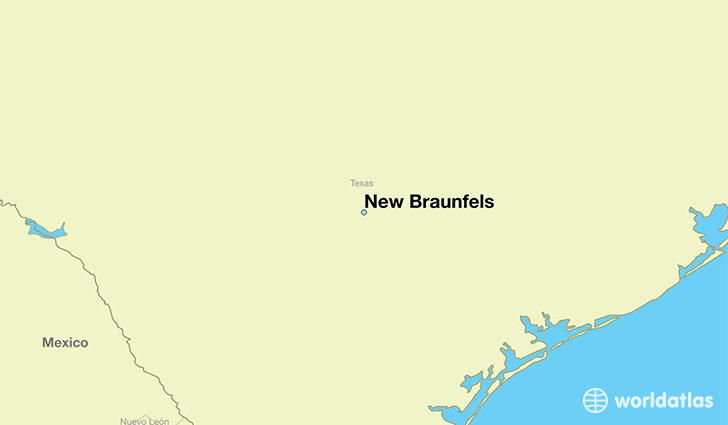 map showing the location of New Braunfels