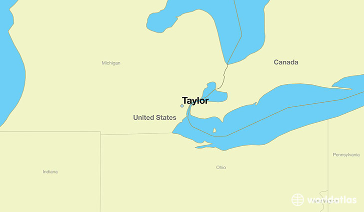 map showing the location of Taylor