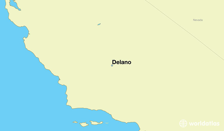 map showing the location of Delano
