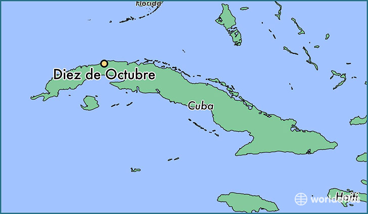 map showing the location of Diez de Octubre